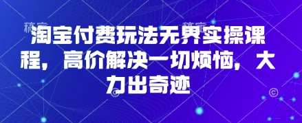 淘宝付费玩法无界实操课程，高价解决一切烦恼，大力出奇迹-華夏云创